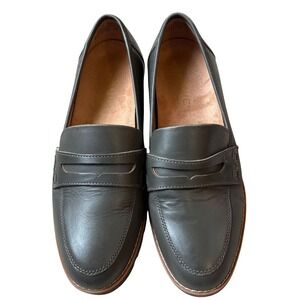 Vionic Cheryl II Wide Loafers Moss Green‎ Leather Penny Loafer Shoes Size 6.5